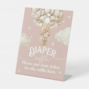 Signe De Table Bear Balloon Bébé Fille Douche tombole de couche