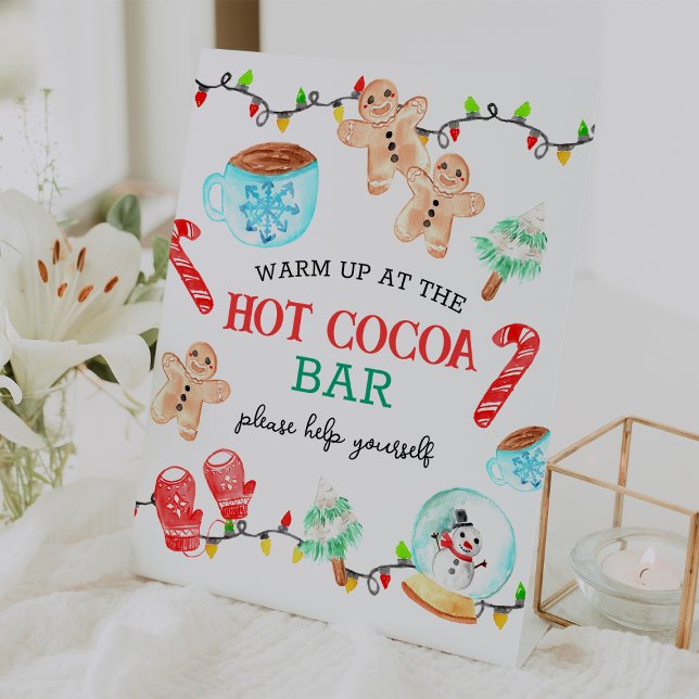 Signe De Table Beau Noël Le plus ONEDERFUL Hot Cocoa Bar (Cute Christmas Most ONEDERFUL Hot Cocoa Bar Pedestal Sign)
