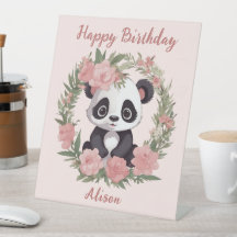 Bébé adorable Panda Ours avec fleurs
