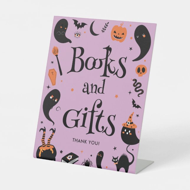 Signe De Table Bébé brasser Halloween Baby showers Livres et cade (Recto)