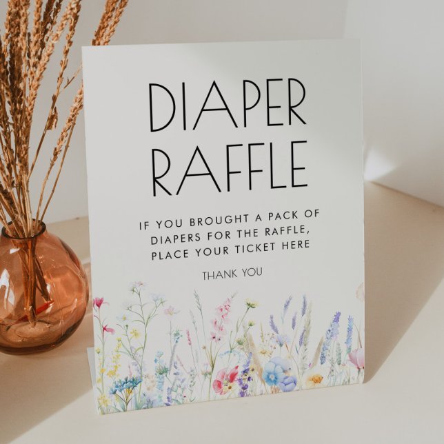 Signe De Table Bébé en fleur Élégant Fleur sauvage Déchets Raffle (Créateur téléchargé)