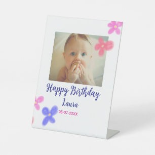 Signe De Table Bébé enfants 1er anniversaire ajouter le nom date 