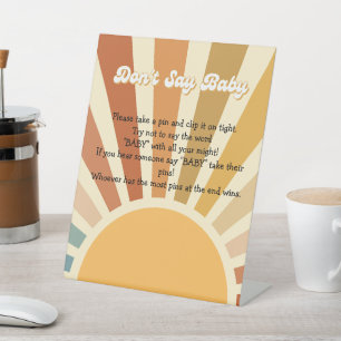 Signe De Table Bébé Jeu Boho Sunshine Baby shower Piédestal Signa