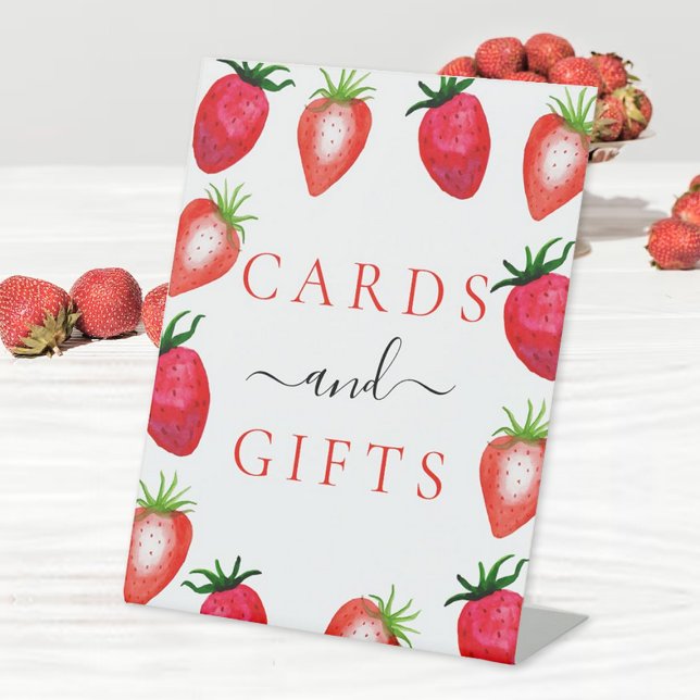 Signe De Table Berry In Love Cartes de Fête des mariées fraise (Créateur téléchargé)