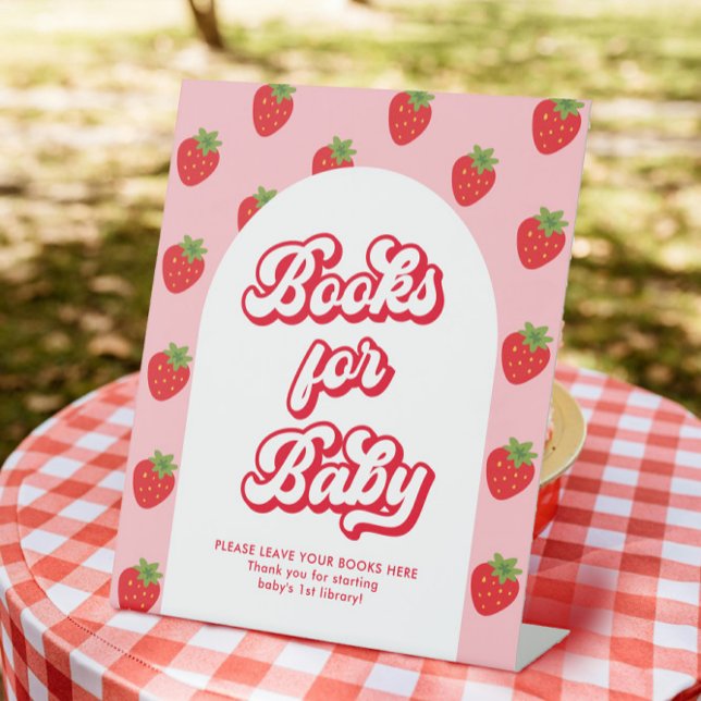 Signe De Table Berry Sweet Baby shower Livres pour bébé (Créateur téléchargé)