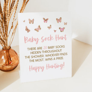 Signe De Table Beurre rose Bébé Chasse Baby shower Jeu