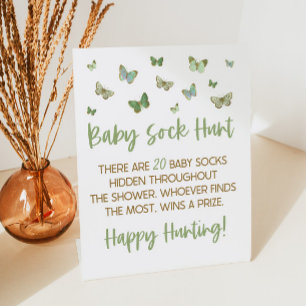 Signe De Table Beurre vert Bébé Chasse Baby shower Jeu