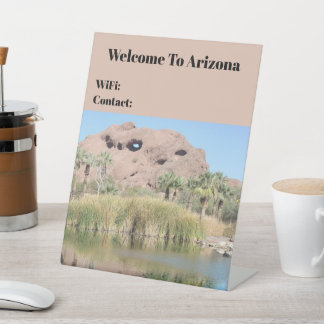 Signe De Table Bienvenue à Arizona Phoenix Informations pour les