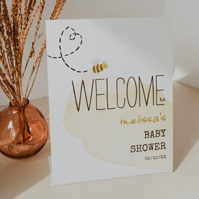Signe De Table Bienvenue à la Baby Shower de la Douce Abeille (Créateur téléchargé)