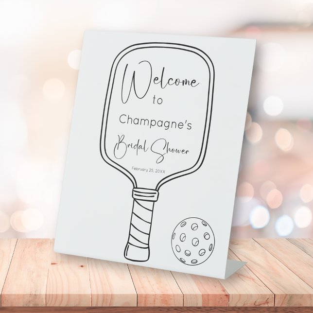 Signe De Table Bienvenue à la soirée de mariage Pickleball & Pros (Créateur téléchargé)