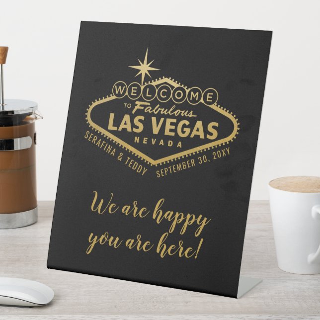 Signe De Table Bienvenue à notre Mariage à Vegas (In SItu)