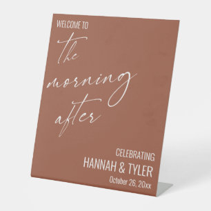Signe De Table Bienvenue à The Morning After Brunch Terracotta