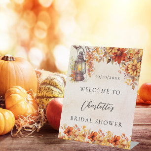 Signe De Table Bienvenue à une douche de mariée fleurs orange aut
