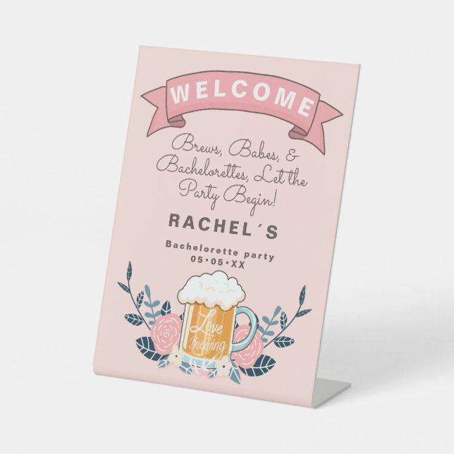 Signe De Table bienvenue bière bachelorette fête (Recto)