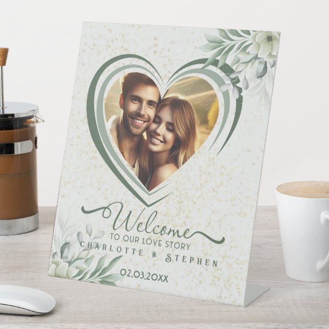 Signe De Table Bienvenue Mariage Signer Notre Amour Photo Personn (In SItu)