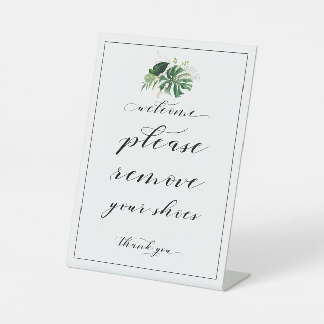 Signe De Table Bienvenue S'Il Vous Plaît Enlever Vos Chaussures S (Recto)