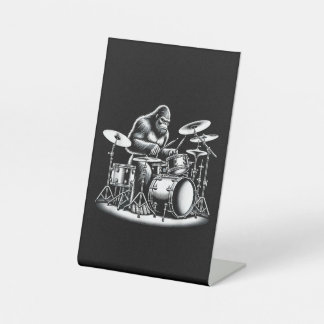 Signe De Table Bigfoot Drummer Sasquatch Jouer Drums Musicien B