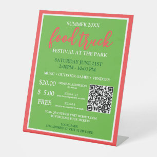 Signe De Table Billets d'achat QR - Festival des camions d'été