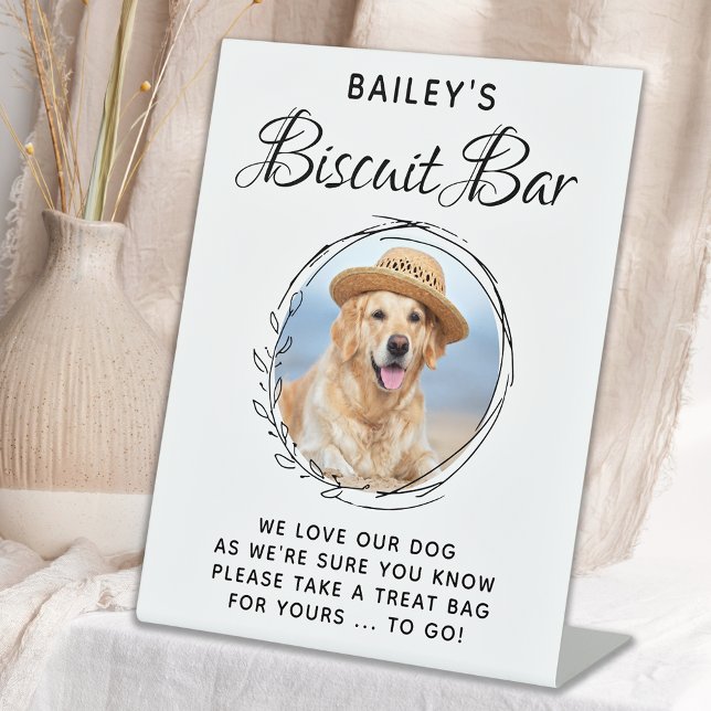 Signe De Table Biscuit Bar Animal Photo Chien Traite Mariage Fave (Créateur téléchargé)