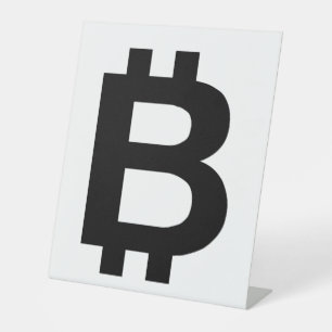 Signe De Table Bitcoin B Symbole de piédestal