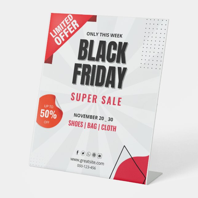 Signe De Table Black Friday Sale Flyer, Poster de vente d'entrepr (Recto)