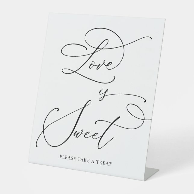 Signe De Table Black Minimalist Love est Sweet Dessert Bar Pedest (Recto)