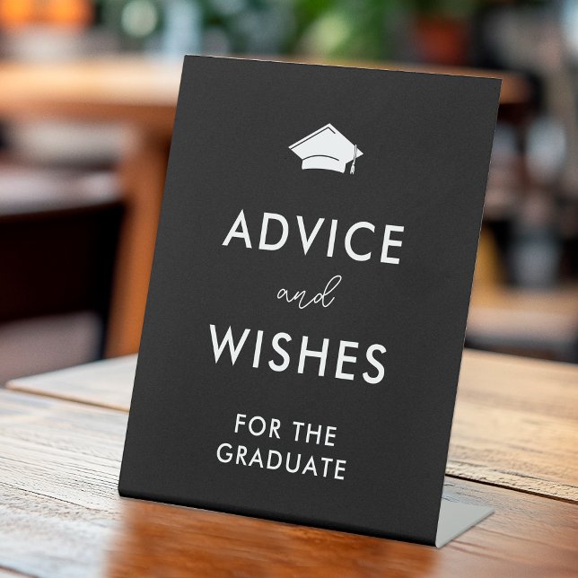 Signe De Table Black White Grad Casquette conseils et Whats (Créateur téléchargé)