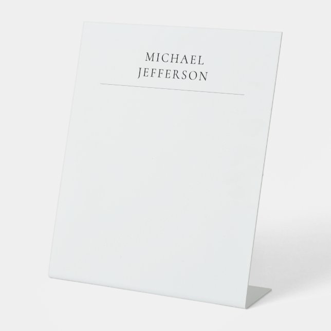 Signe De Table Black & White Minimalist Plain Modern (Recto)