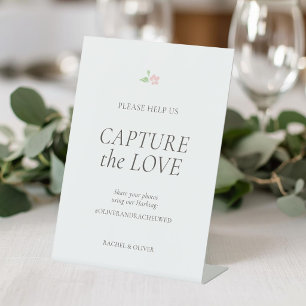 Signe De Table Blanc   Capturez l'Amour Table de Mariage 