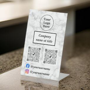 Signe De Table Blanc marbre