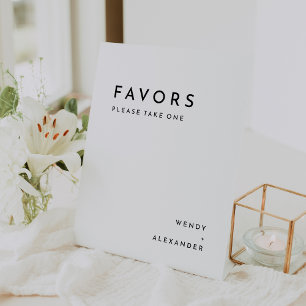 Signe De Table Blanc Moderne Gras Faveurs Mariage