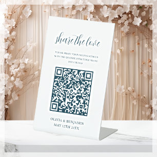Signe De Table BLANCHE   Navy Share The Love QR Code