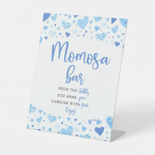 Signe De Table Bleu Coeurs Saint Valentin Baby shower Momosa Bar 