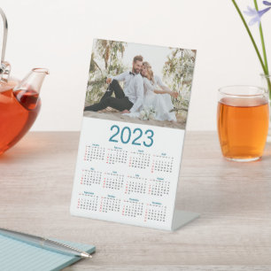 Signe De Table Bleu et blanc US 2023 Calendrier photo annuel