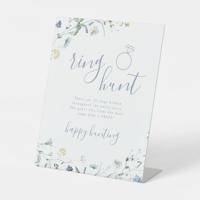 Signe De Table Bleu Fleur sauvage bague chasse boho nuptiale jeu  (Recto)