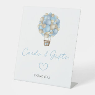 Signe De Table Bleu Hot Air Ballotte Baby shower cartes et cadeau