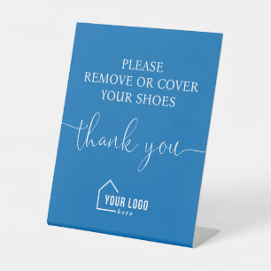 Signe De Table Bleu Logo Immobilier Supprimer Chaussures Piéton S
