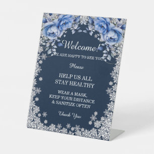 Signe De Table Bleu Rose Snowflake Noël Mesures de sécurité