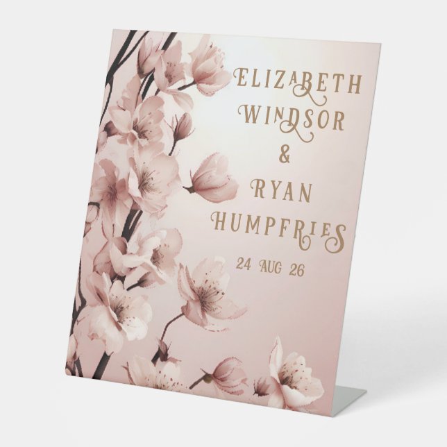 Signe De Table Blossoms of Love" Collection Faire-part de mariage (Recto)