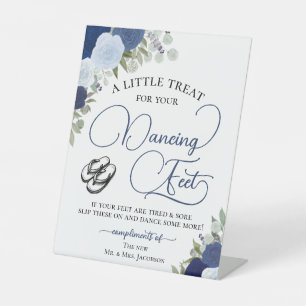 Signe De Table Blue Boho Roses Dancing Pieds Flip Flop Mariage