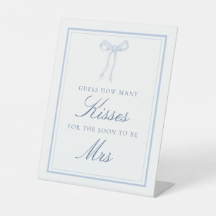 Signe De Table Blue Bow Coquette Combien de baisers jeu