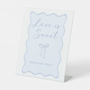 Signe De Table Blue Bow Fête des mariées Amour est Sweet Favor