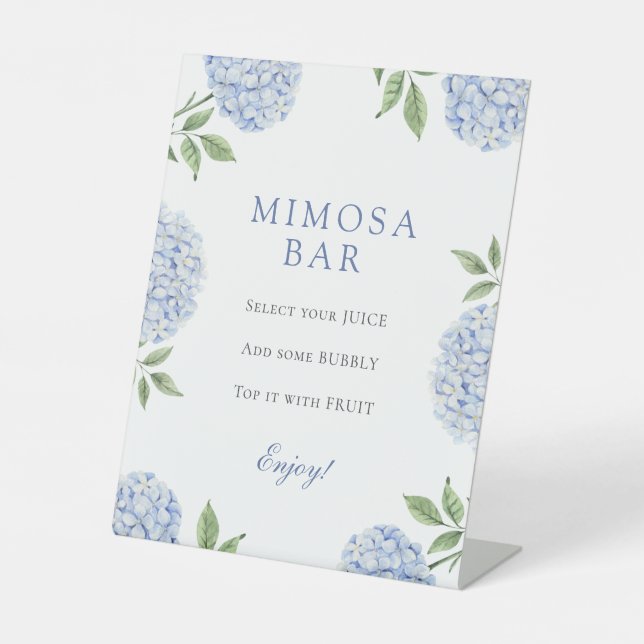 Signe De Table Blue Hydrangeas Bordure Classique Mimosa Bar (Recto)