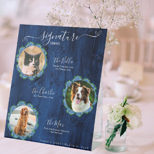 Signe De Table Blue Hydrangeas Wood 3 Photo Signature Animaux de 