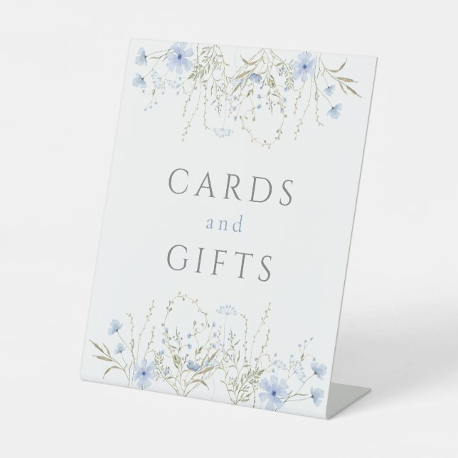 Signe De Table Blue Periwinkle Fleur sauvage Mariage Favor Cadeau (Recto)