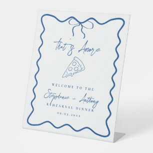 Signe De Table Blue That's Amore Pizza Rehearsal Dinner