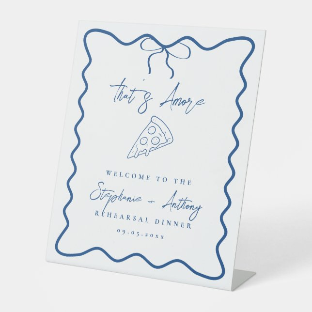 Signe De Table Blue That's Amore Pizza Rehearsal Dinner (Recto)