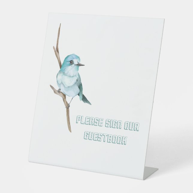 Signe De Table Bluebird Sur Un Mariage De Branche Signer Notre Li (Recto)