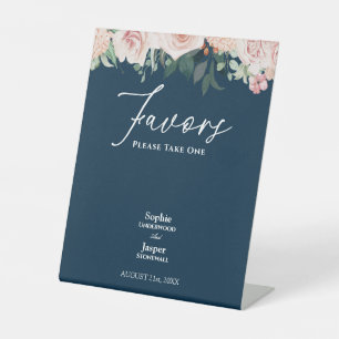 Signe De Table Blush Floral Navy Mariages Faveurs