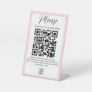 Signe De Table Blush Pink Laissez-nous un commentaire Code QR Cod